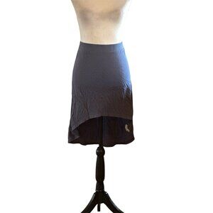 Women’sAsymmetrical  High Low Grey Knit Skirt  Elastic Waist Fairy Quirky Unique